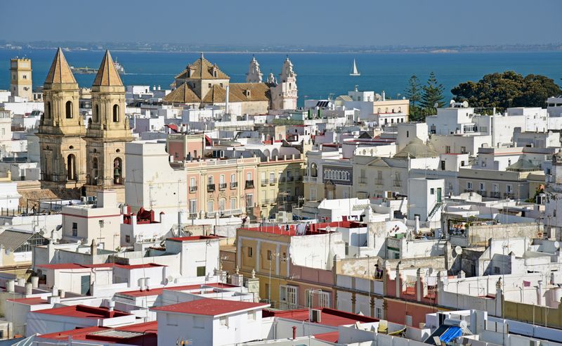 Blick auf Cádiz von der Camera Obscura aus
