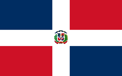 Die Nationalflagge von der dominikanischen Republik