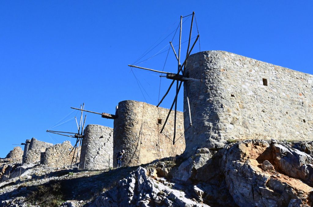Windmühlen in der Lasithi-Hochebene auf Kreta