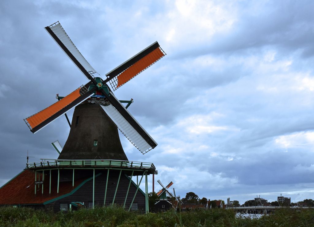 Eine Windmühle im Freilichtmuseum Zaanse Schans