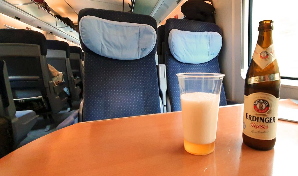 Bier im Zug von Würzburg nach Mainz