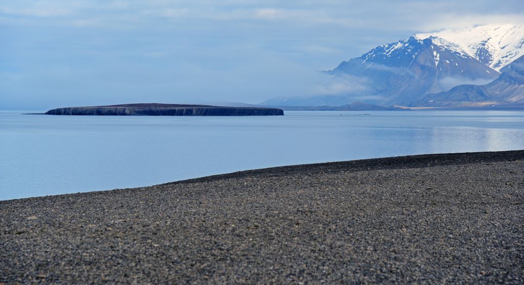 Der Strand von Bamsebu, Spitzbergen, leider ohne Beachbar