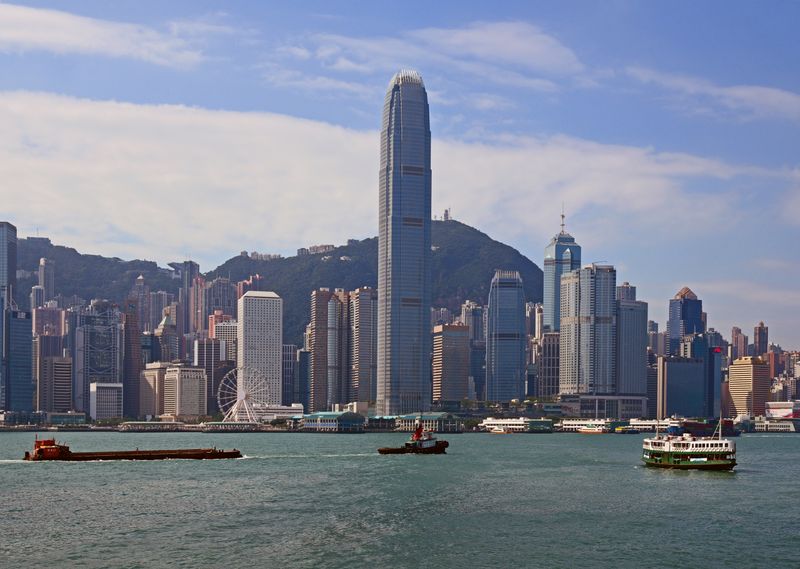 Die Skyline von Hong Kong Island