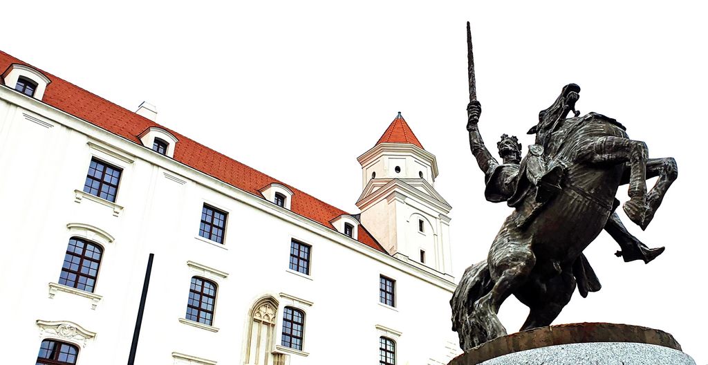Die Reiterstatue von Svatopluk I. in Bratislava