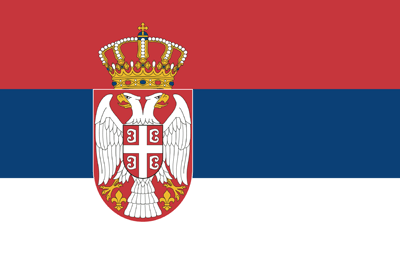 Die Nationalflagge von Serbien