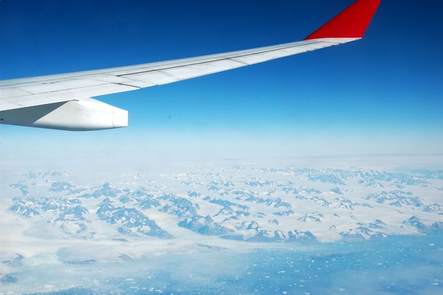 Auf dem Flug nach Grönland