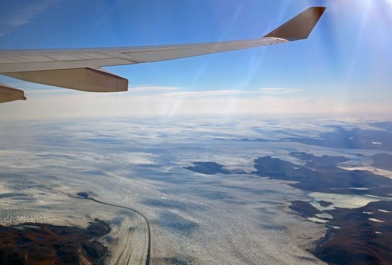 Auf den Flug von Kangerlussuaq nach Kopenhagen