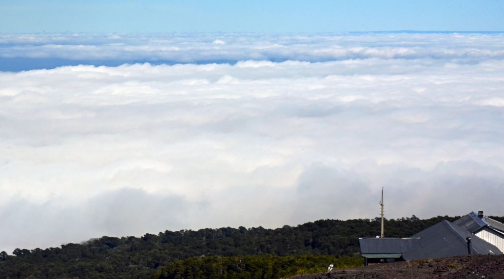 Tiefe Wolken am Vulkan Osorno