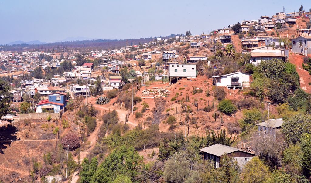 Ein Wohngebiet in den Hügeln von Valparaíso