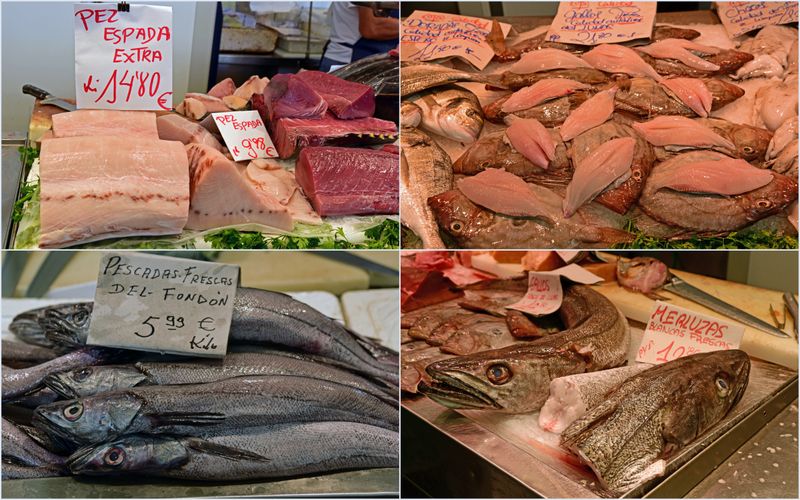 Frische Fische im Fischmarkt von Cádiz