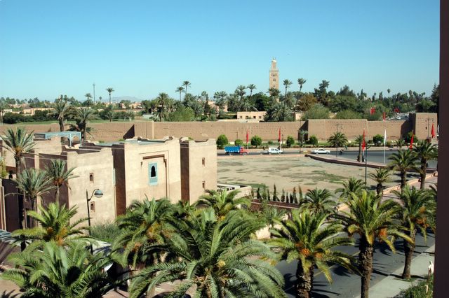 Blick aus meinem Zimmer auf die Altstadt von Marrakesch