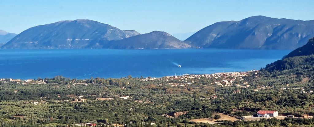 Blick auf Kefalonia und das Festland von Griechenland