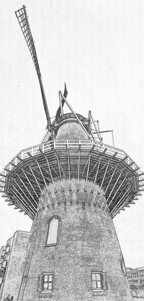 Die Windmühle De Distilleerketel in Rotterdam