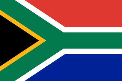 Die Nationalflagge von Südafrika